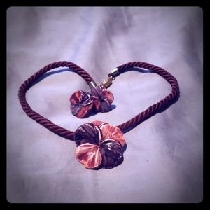 Flower stud earrings and Choker